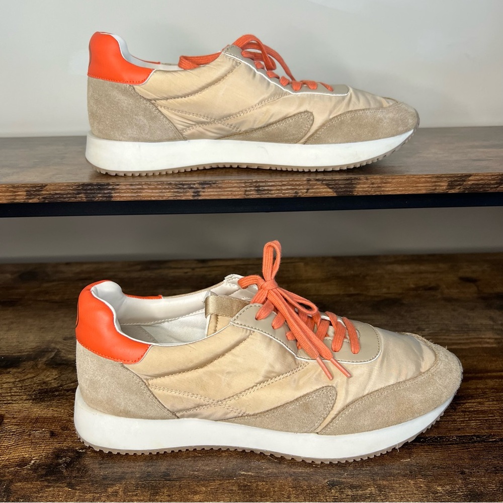 Matisse Farrah Natural/Orange Low Top Nylon Suede Padded Sneakers Women's 8